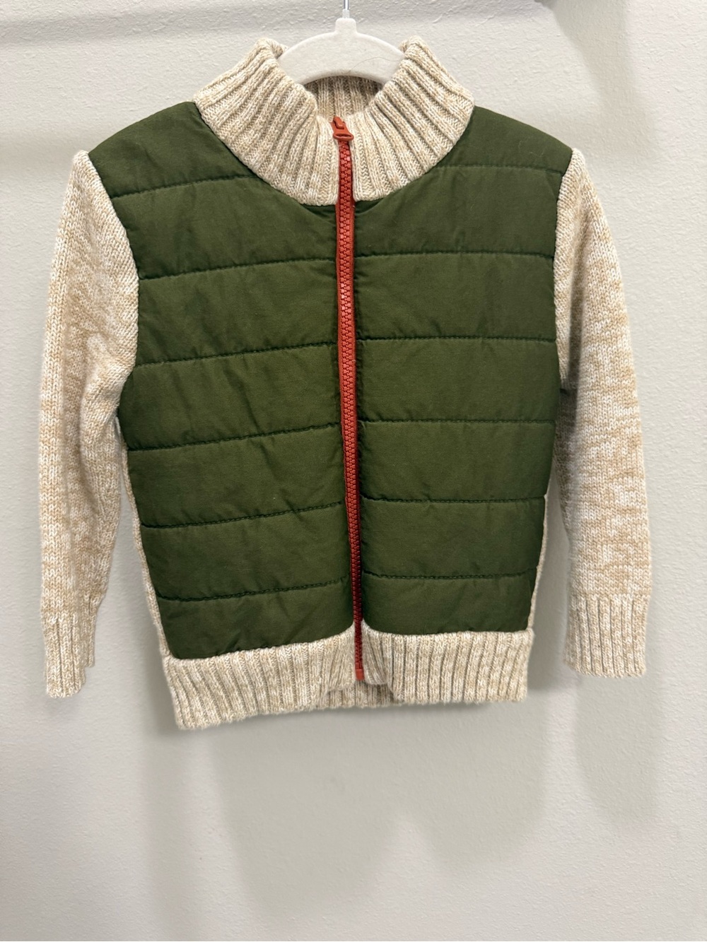 Cat & Jack Toddler Boys 2T Green Quilted Knit Zip-Up Sweater Jacket